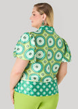 Puff Sleeved Circle Print Shirt