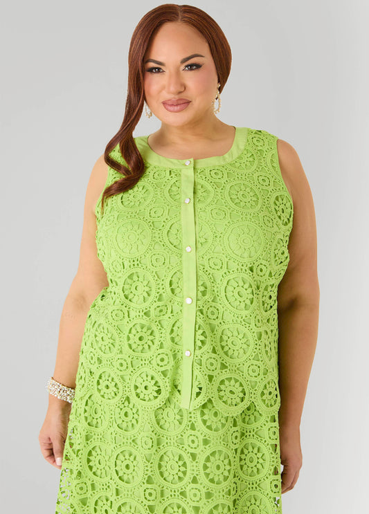 Plus Size Summer Lace Top Plus Size Crochet Top Matching Set