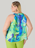Tie Dyed Satin Top