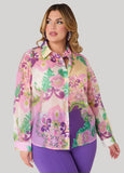 Floral Print Organza Shirt