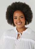 Ruffle Trimmed Gauze Blouse