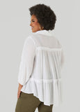 Ruffle Trimmed Gauze Blouse
