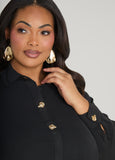 Button Embellished Textured Shirt