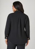 Button Embellished Textured Shirt