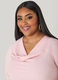 Textured Cowl Neck Blouse