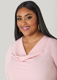 Textured Cowl Neck Blouse
