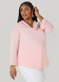 Textured Cowl Neck Blouse