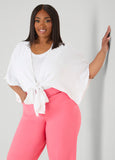 Textured Tie Front Shrug