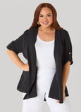 Textured Open Front Kimono