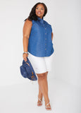 Crystal Embellished Chambray Shirt
