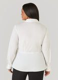Cotton Blend Wrap Shirt