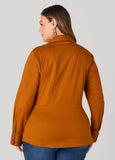 Cotton Blend Wrap Shirt