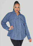 Frayed Striped Shirt