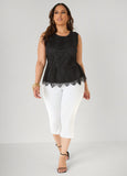 Guipure Lace Peplum Top