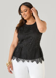 Guipure Lace Peplum Top