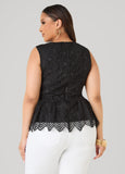 Guipure Lace Peplum Top