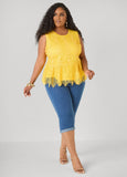 Guipure Lace Peplum Top