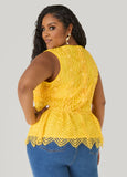 Guipure Lace Peplum Top