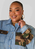 Camo Paneled Denim Shirt