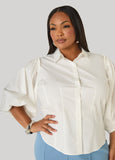 Puff Sleeve Poplin Shirt