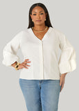 Bubble Sleeve Poplin Shirt