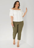 Puff Sleeve Off The Shoulder Shirt