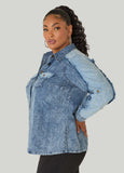 Frayed Acid Wash Chambray Shirt