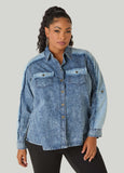 Frayed Acid Wash Chambray Shirt