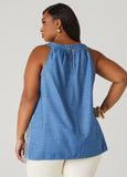 Eyelet Chambray Swing Top