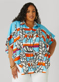 Plus Size Layered Feather Print Shirt