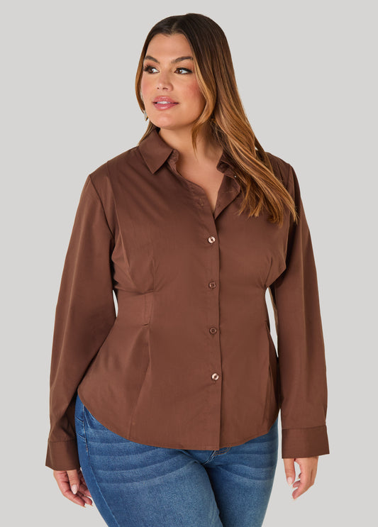 Pleated Poplin Shirt