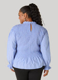 Smocked Striped Poplin Top