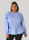 Smocked Striped Poplin Top