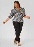 Printed Shirred Waist Top