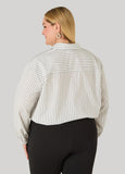 Cropped Striped Bubble Shirt