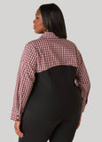 Corset Paneled Plaid Shirt