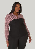 Corset Paneled Plaid Shirt