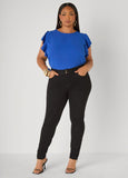 Textured Ruffle Sleeved Top