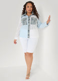 Embroidered Eyelet Paneled Shirt