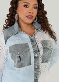Embroidered Eyelet Paneled Shirt