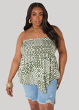 Printed Strapless Handkerchief Top