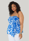 Printed Strapless Handkerchief Top