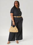 Cuffed Button Front Shirt