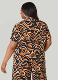 Printed Boxy Cropped Shirt