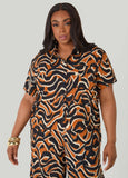 Printed Boxy Cropped Shirt