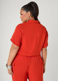 Drawstring Cropped Shirt