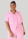 Drawstring Cropped Shirt