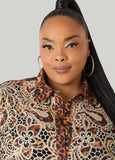 Leopard Print Corded Lace Shirt