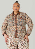 Leopard Print Corded Lace Shirt