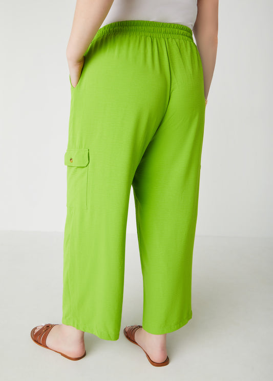 Mid Rise Textured Cargo Pants